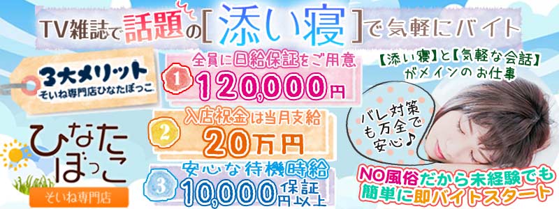 そいね専門店ひなたぼっこの風俗求人情報サーチバナー